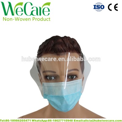 disposable surgical dental 4 ply face mask with eye shield